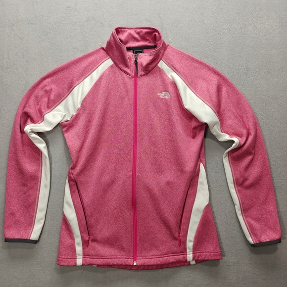 The North Face Tops - The North Face Pink Mock Neck Full Zip Sweatshirt Womens L Athleisure Gym Sporty